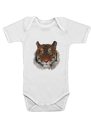  Abstract Tiger para bodysuit bebê manga curta