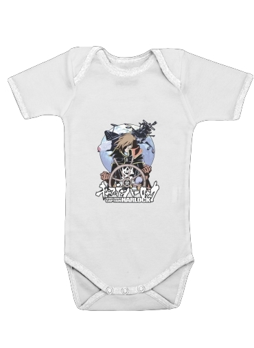  Space Pirate - Captain Harlock para bodysuit bebê manga curta