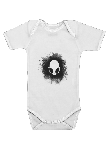  Skull alien para bodysuit bebê manga curta