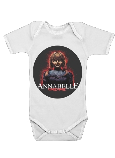  annabelle comes home para bodysuit bebê manga curta