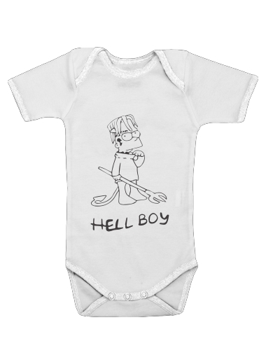  Bart Hellboy para bodysuit bebê manga curta