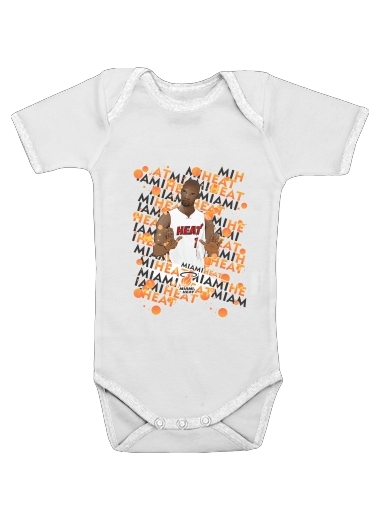  Basketball Stars: Chris Bosh - Miami Heat para bodysuit bebê manga curta