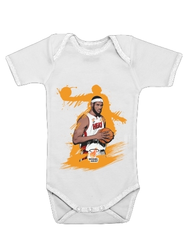  Basketball Stars: Lebron James para bodysuit bebê manga curta