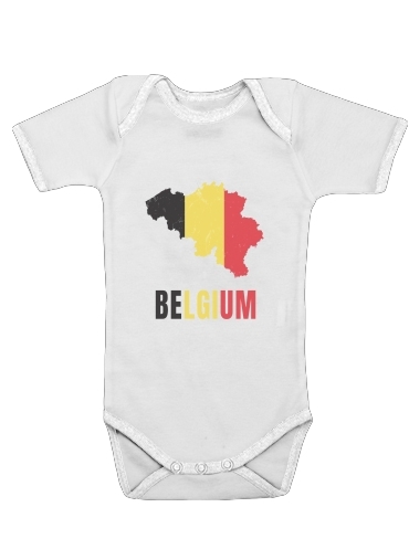  Belgium Flag para bodysuit bebê manga curta