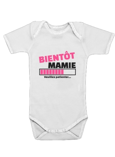  Bientot Mamie Cadeau annonce naissance para bodysuit bebê manga curta