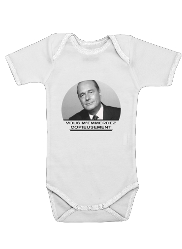  Chirac Vous memmerdez copieusement para bodysuit bebê manga curta