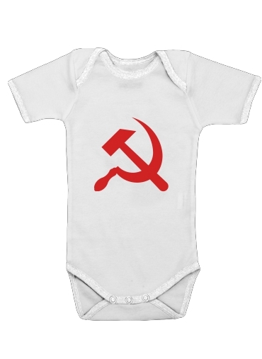  Communiste faucille et marteau para bodysuit bebê manga curta