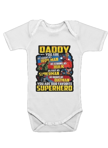  Daddy You are as smart as iron man as strong as Hulk as fast as superman as brave as batman you are my superhero para bodysuit bebê manga curta
