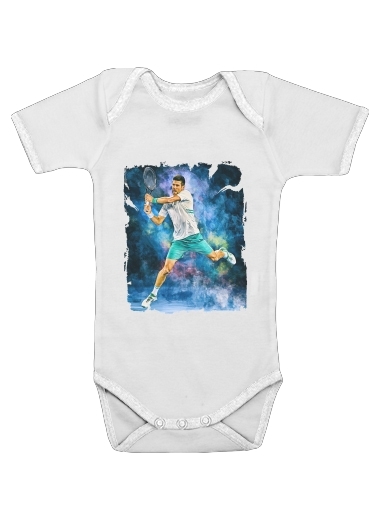  Djokovic Painting art para bodysuit bebê manga curta