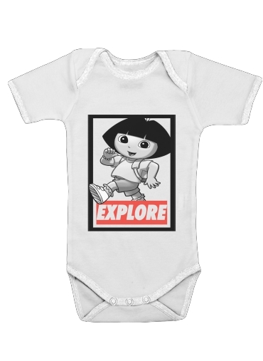  Dora Explore para bodysuit bebê manga curta