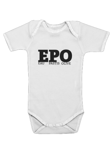  EPO Eau Pastis Olive para bodysuit bebê manga curta