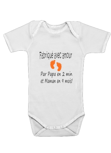  Fabriquer avec amour Papa en 2 min et maman en 9 mois para bodysuit bebê manga curta