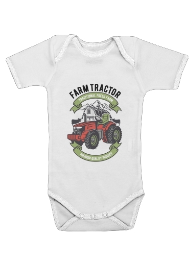  Farm Tractor para bodysuit bebê manga curta