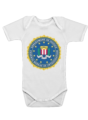  FBI Federal Bureau Of Investigation para bodysuit bebê manga curta