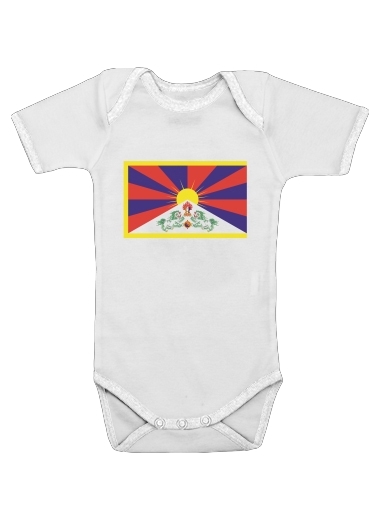  Flag Of Tibet para bodysuit bebê manga curta