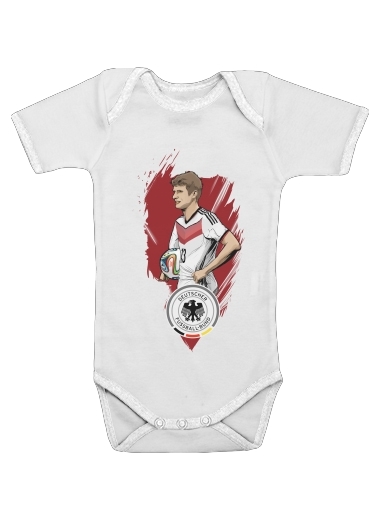  Football Stars: Thomas Müller - Germany para bodysuit bebê manga curta