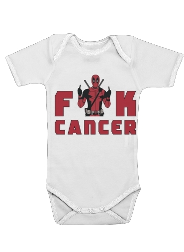  Fuck Cancer With Deadpool para bodysuit bebê manga curta