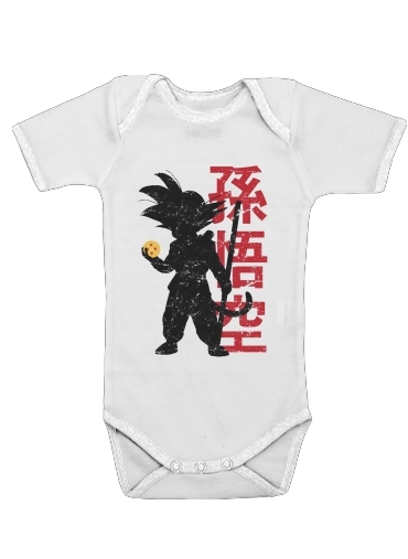  Goku silouette para bodysuit bebê manga curta
