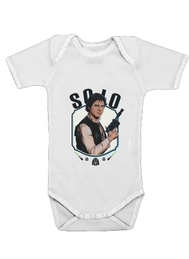  Han Solo from Star Wars  para bodysuit bebê manga curta