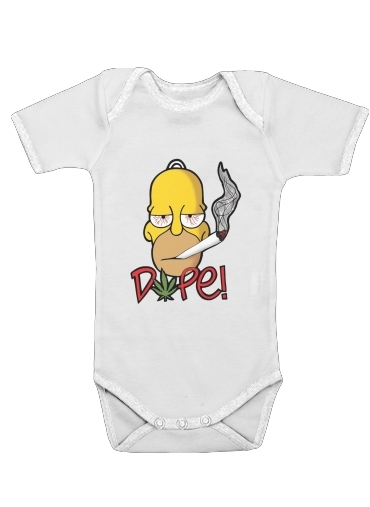  Homer Dope Weed Smoking Cannabis para bodysuit bebê manga curta