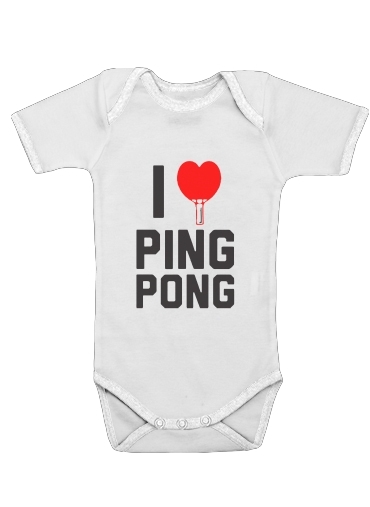  I love Ping Pong para bodysuit bebê manga curta