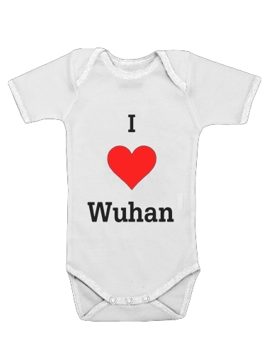  I love Wuhan Coronavirus para bodysuit bebê manga curta