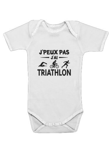  Je peux pas j ai Triathlon para bodysuit bebê manga curta