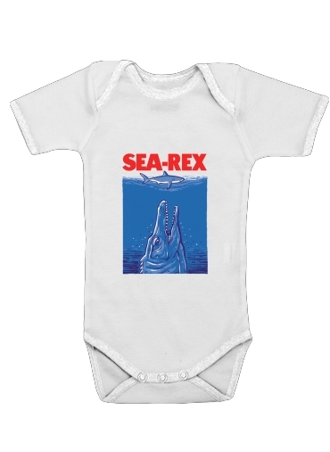  Jurassic World Sea Rex para bodysuit bebê manga curta