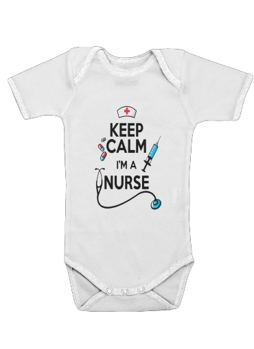  Keep calm I am a nurse para bodysuit bebê manga curta