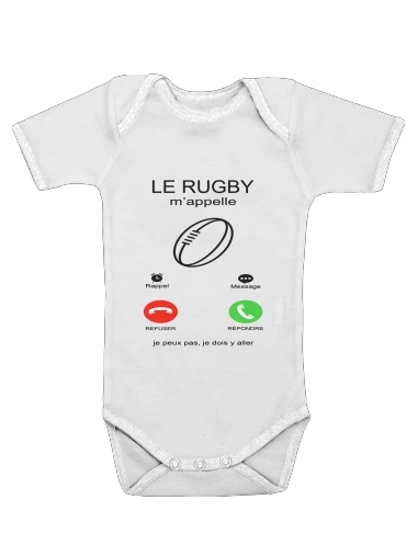  Le rugby mappelle para bodysuit bebê manga curta