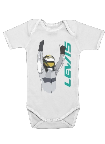  Lewis Hamilton F1 para bodysuit bebê manga curta