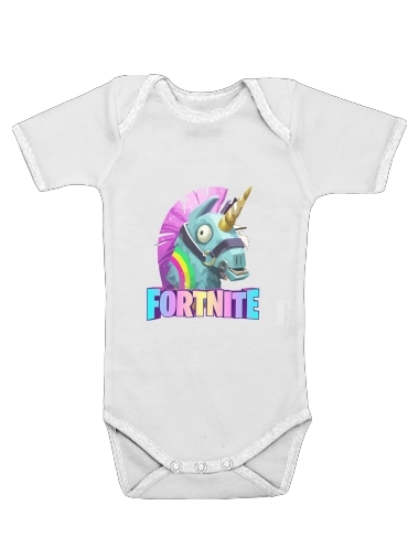  Unicorn Fortnite para bodysuit bebê manga curta
