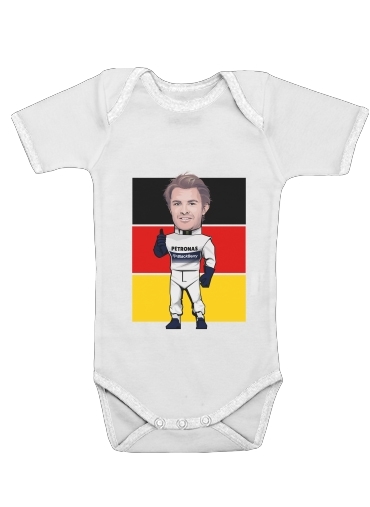  MiniRacers: Nico Rosberg - Mercedes Formula One Team para bodysuit bebê manga curta