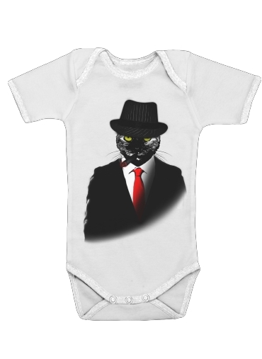  Mobster Cat para bodysuit bebê manga curta