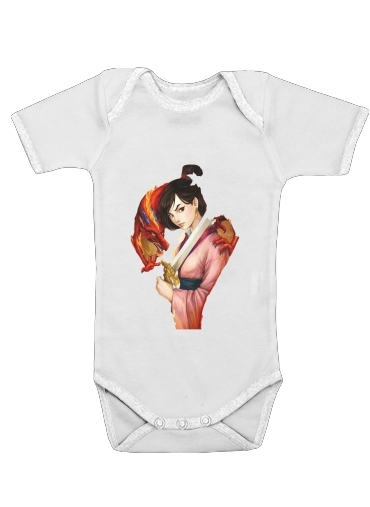  Mulan Warrior Princess para bodysuit bebê manga curta