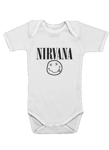  Nirvana Smiley para bodysuit bebê manga curta