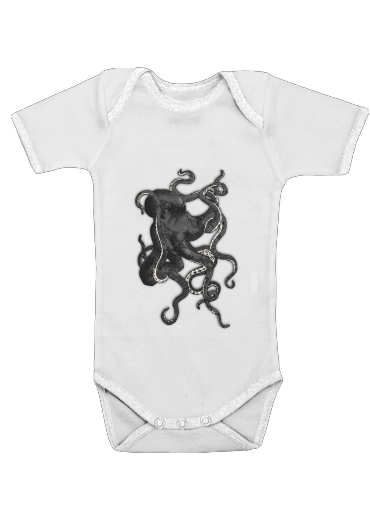  Octopus para bodysuit bebê manga curta