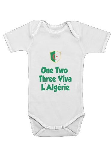  One Two Three Viva Algerie para bodysuit bebê manga curta