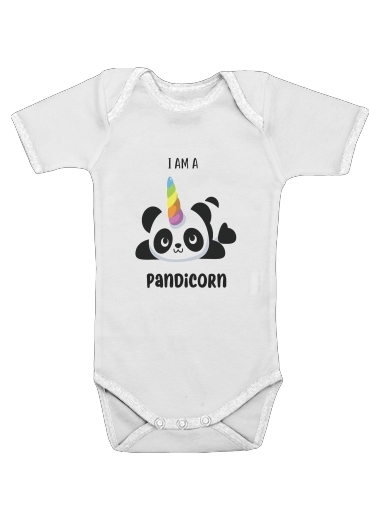  Panda x Licorne Means Pandicorn para bodysuit bebê manga curta
