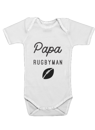  Papa Rugbyman para bodysuit bebê manga curta