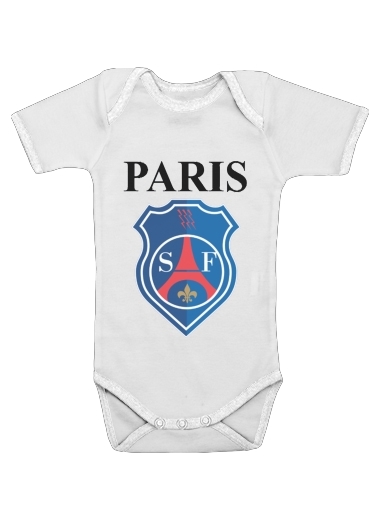  Paris x Stade Francais para bodysuit bebê manga curta