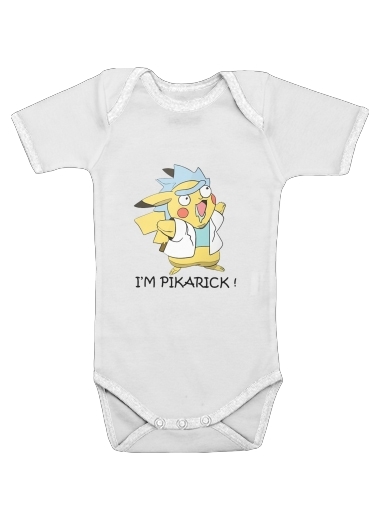  Pikarick - Rick Sanchez And Pikachu  para bodysuit bebê manga curta