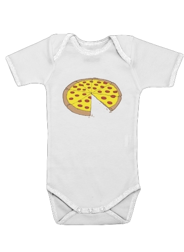 Pizza Delicious para bodysuit bebê manga curta