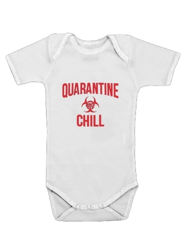  Quarantine And Chill para bodysuit bebê manga curta