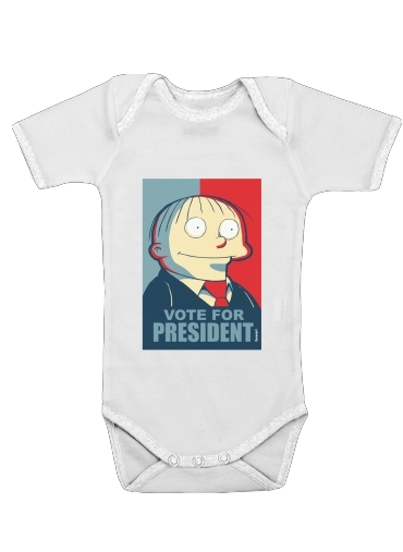  ralph wiggum vote for president para bodysuit bebê manga curta