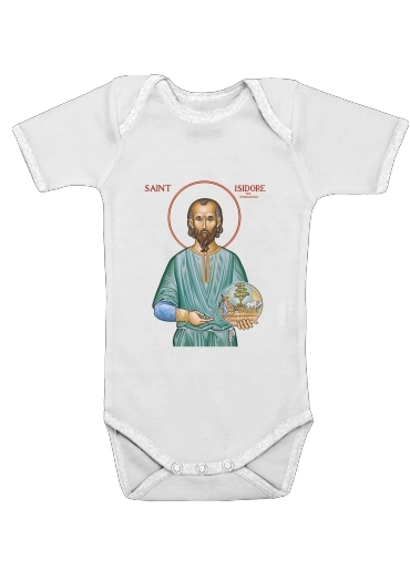  Saint Isidore para bodysuit bebê manga curta