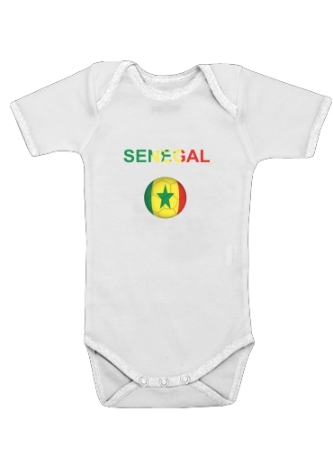  Senegal Football para bodysuit bebê manga curta