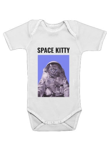 Space Kitty para bodysuit bebê manga curta