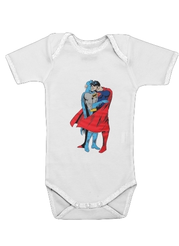  Superman And Batman Kissing For Equality para bodysuit bebê manga curta