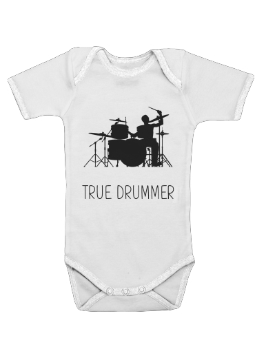  True Drummer para bodysuit bebê manga curta
